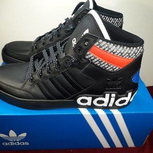 Adidas Hi Court Sz 10 Black/Red/Blue